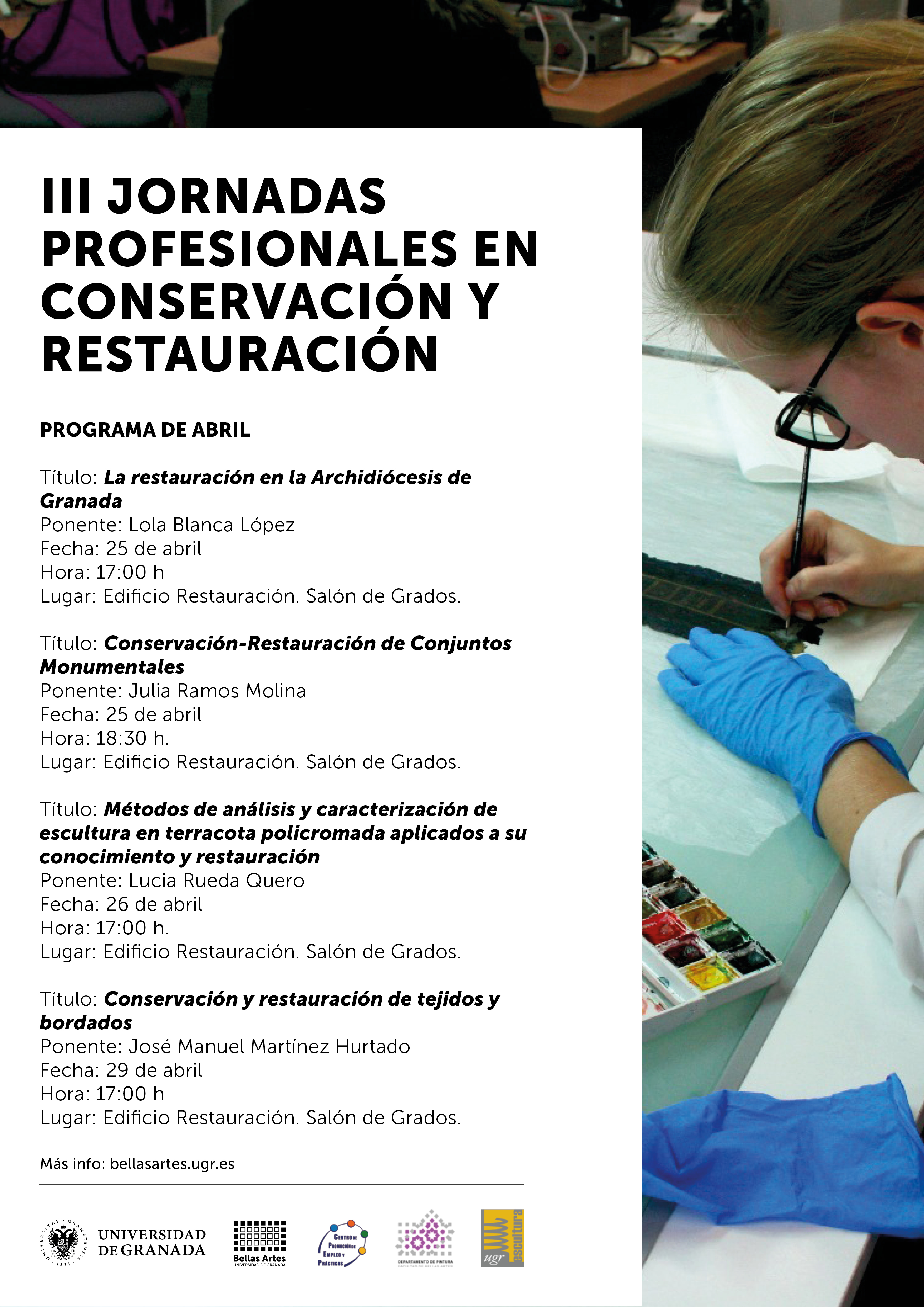 Imagen de portada de III JORNADAS PROFESIONALES PROFESIONALES EN CONSERVACIÓN Y RESTAURACIÓN DEL MES DE ABRIL