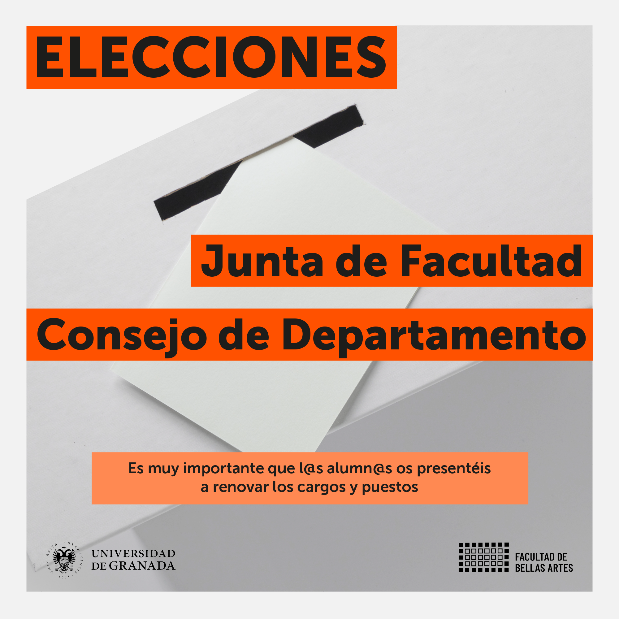 Imagen de portada de Elecciones a Junta de Facultad y Consejo de Departamento