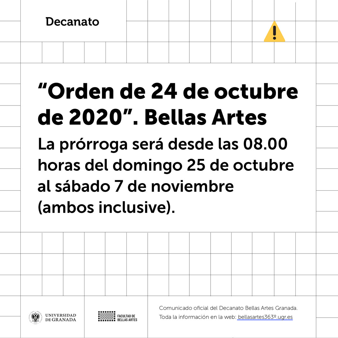 Imagen de portada de * Orden 24 octubre 2020. Bellas Artes