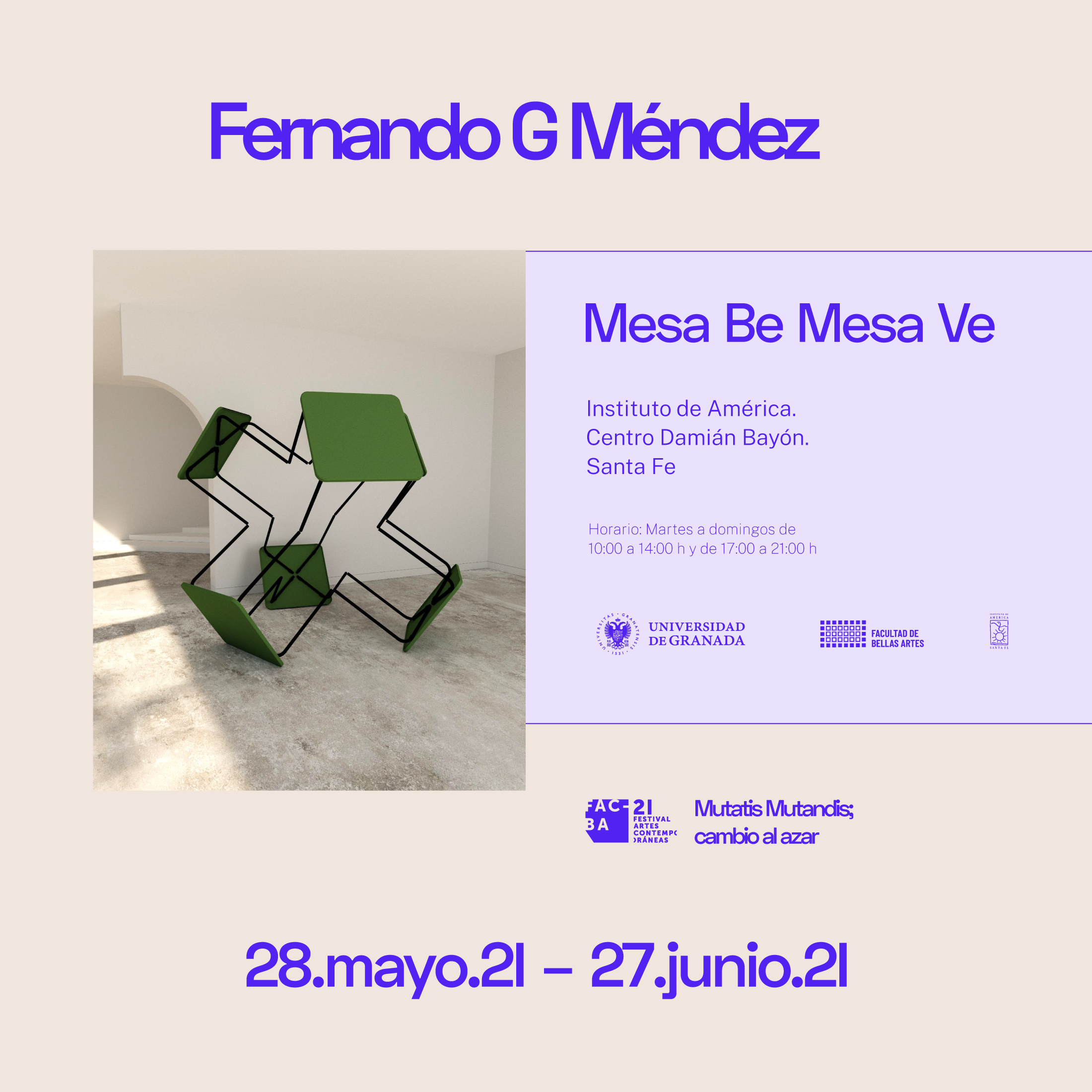Imagen de portada de Fernando G. Méndez. Mesa Be Mesa Ve